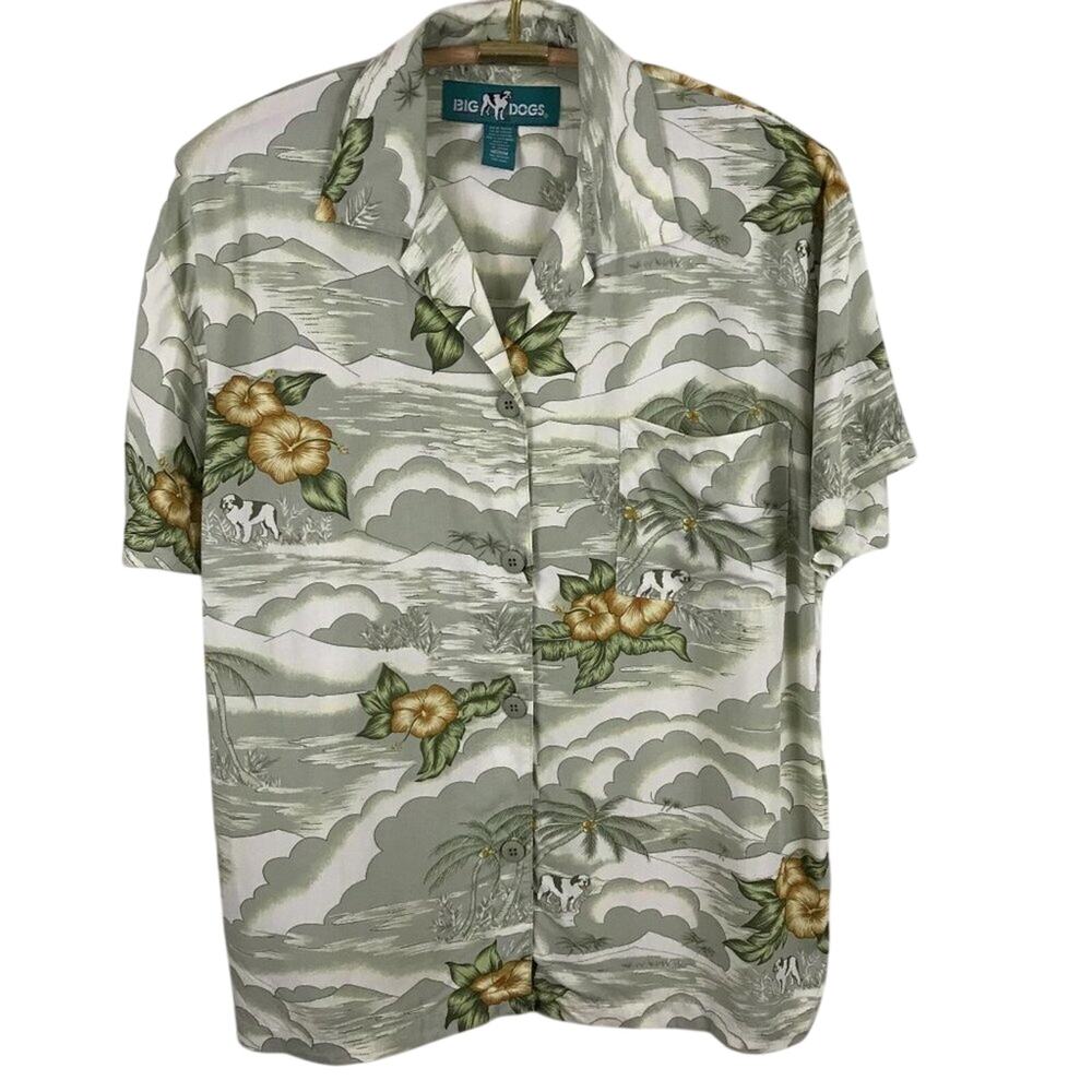 Big Dogs Women's Hawaiian Tropical Print Shirt Size Medium